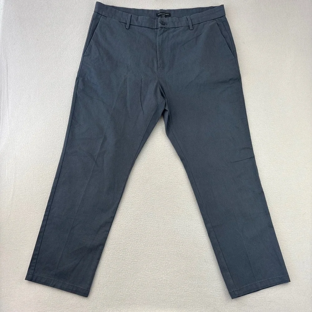 Banana‎ Republic Chino Pants Mens 38x29 Gray Casual Stretch Cotton Twill Office
